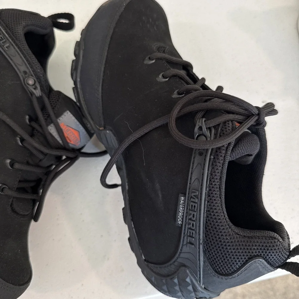 Merrell Work Fullbench  Waterproof Safety Toe Shoes Womens 7.5 M Black Chameleon